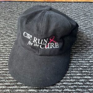 Vintage Vintage Black Baseball Cap with White & Pink Embroidered Logo